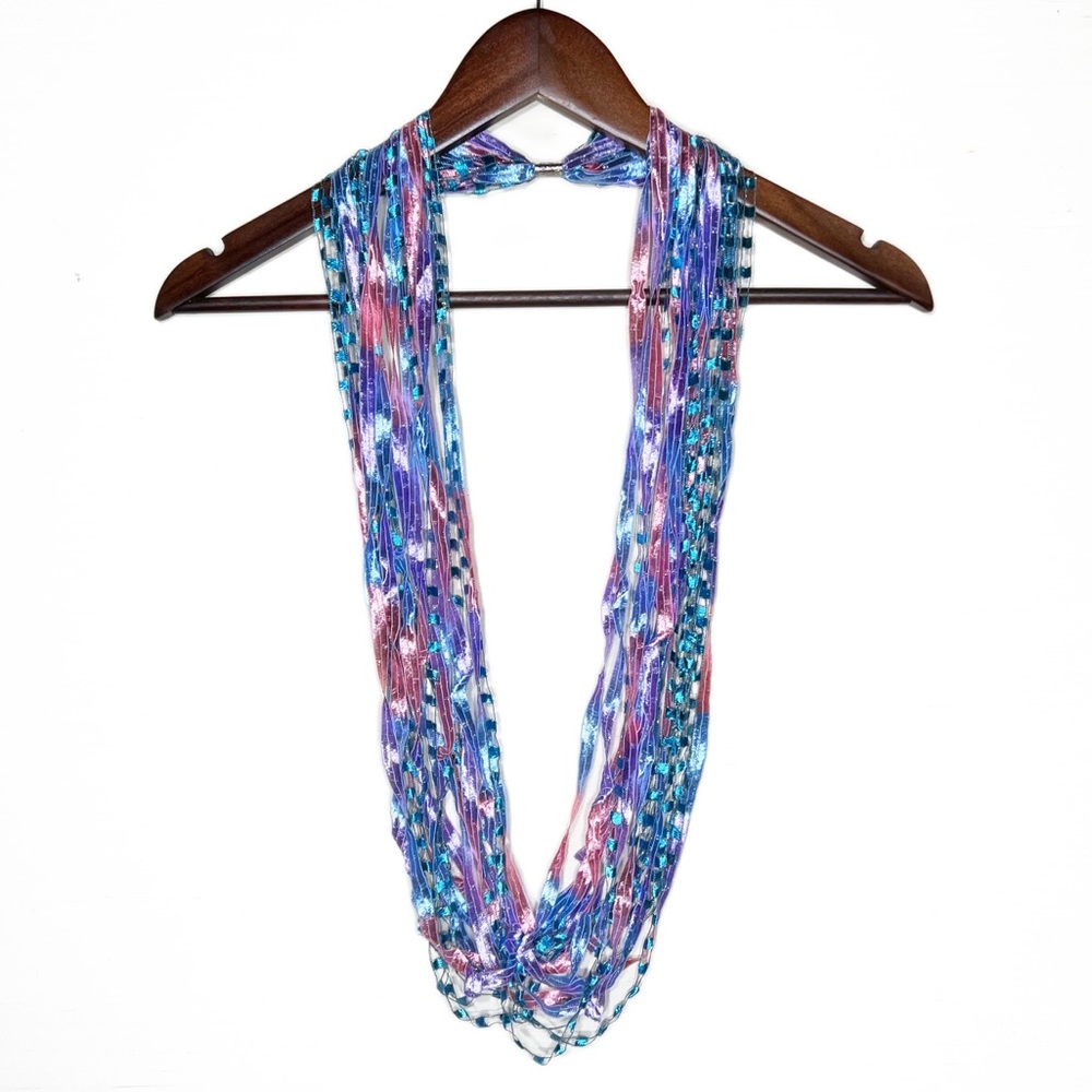 Handmade Pastel Twisted Satin Ribbon Scarf Necklace
